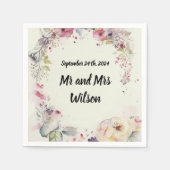 花のエレガントリングや輪水彩ナプキンズ スタンダードカクテルナプキン (正面)