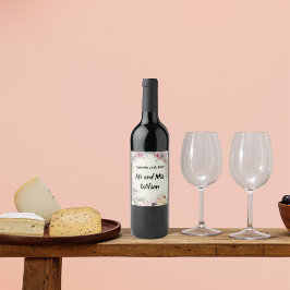 花のエレガントリングや輪水色ワインラベル ワインラベル