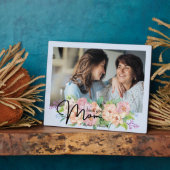 花のエレガント台本を愛するママ写真 フォトプラーク (側面)