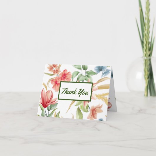 花のエレガント サンキューカード (正面)