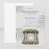 花のエンゲージメントカード ガーデン ヴォウズ 招待状 (正面/裏面)