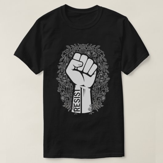 花のエンブレム レジスト Tシャツ (デザイン正面)