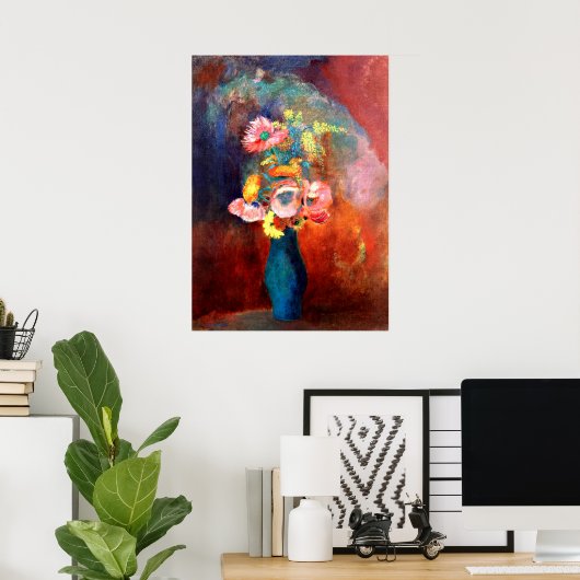花のエーテルの絵画花瓶はOdilon Redon ポスター (ホームオフィス)