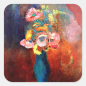 花のエーテル花瓶 スクエアシール (正面)