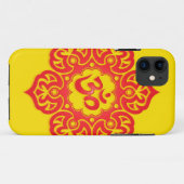 花のオウムのデザイン-赤および黄色 Case-Mate iPhoneケース (裏面(横))