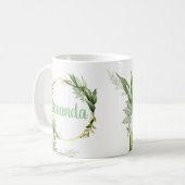 花のオリーブの木の枝 コーヒーマグカップ (正面左)