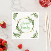 花のオリーブの木の枝 スタンダードカクテルナプキン (インサイチュ)