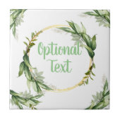 花のオリーブの木の枝 タイル (正面)