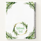 花のオリーブの木の枝 ノートブック (裏面)