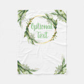 花のオリーブの木の枝 フリースブランケット (正面)