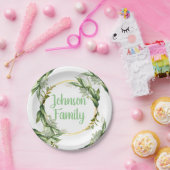 花のオリーブの木の枝 ペーパープレート (パーティー)