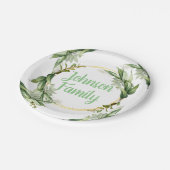 花のオリーブの木の枝 ペーパープレート (アングル)