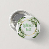 花のオリーブの木の枝 缶バッジ (正面&裏面)