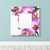 花のオルキデア 写真を追加 ストレッチ キャンバス (インサイチュ (ウッドフロア))