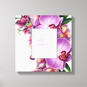 花のオルキデア 写真を追加 ストレッチ キャンバス (正面)