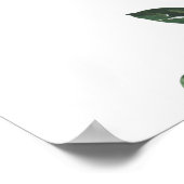 花のオレンジの秋のブライダルシャワーのウェルカムサイン ポスター (角)