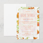 花のオレンジブライダルシャワー招待状 招待状 (正面/裏面)