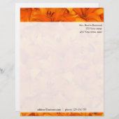 花のオレンジ庭ユリのカスタムな住所 レターヘッド (正面/裏面)