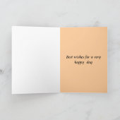 花のオレンジ誕生日カード カード (内部)