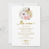 花のオータムパンプキン ブライダルシャワー メニュー プレート用 招待状 (正面)