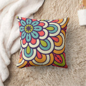 花のオーナメント模様 クッション (ブランケット)