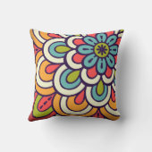 花のオーナメント模様 クッション (裏面)