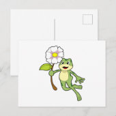 花のカエル.PNG ポストカード (正面/裏面)