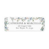 花のカスケード エレガント ウェディング 返信住所 ラベル (正面)