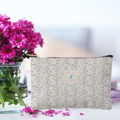 花のカスケード（青とピンク） アクセサリーポーチ