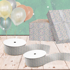 花のカスケード(青とピンク) グログランリボン