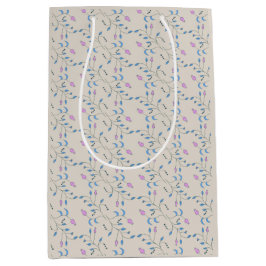 花のカスケード（青とピンク） ミディアムペーパーバッグ