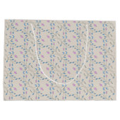 花のカスケード(青とピンク) ラージペーパーバッグ (裏面)