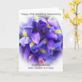 花のカスタマイズ 25周年結婚記念日 カード (黄色い花)