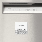 花のカスタムテキスト マグネット (インサイチュ (食洗機))
