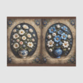 花のカップルポット2ドアのキャビネット 薄葉紙 (正面)