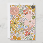 花のカップル ウェディング ブライダルシャワー 招待状 (裏面)