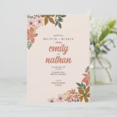 花のカップル ウェディング ブランシュ シャワー 招待状 (スタンド正面)