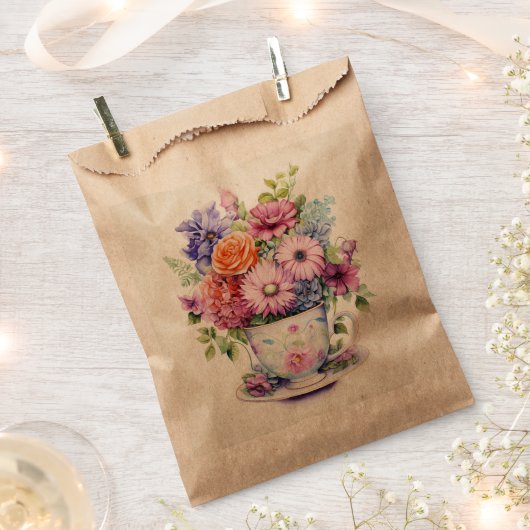 花のカップ1ハーシーのミニチュア フェイバーバッグ (クリップ留めされた状態)