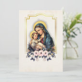 花のカトリック洗礼 聖母イエス 招待状 (スタンド正面)