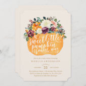 花のカボチャベビーシャワーの招待状 招待状 (正面/裏面)