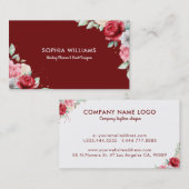 花のカラフル角のアクセント 名刺 (正面/裏面)