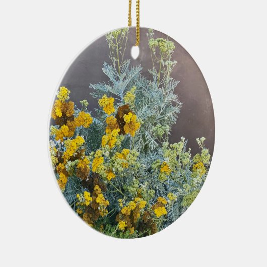 花のカリフォルニア:カタリナ・シルバーレース セラミックオーナメント (右)