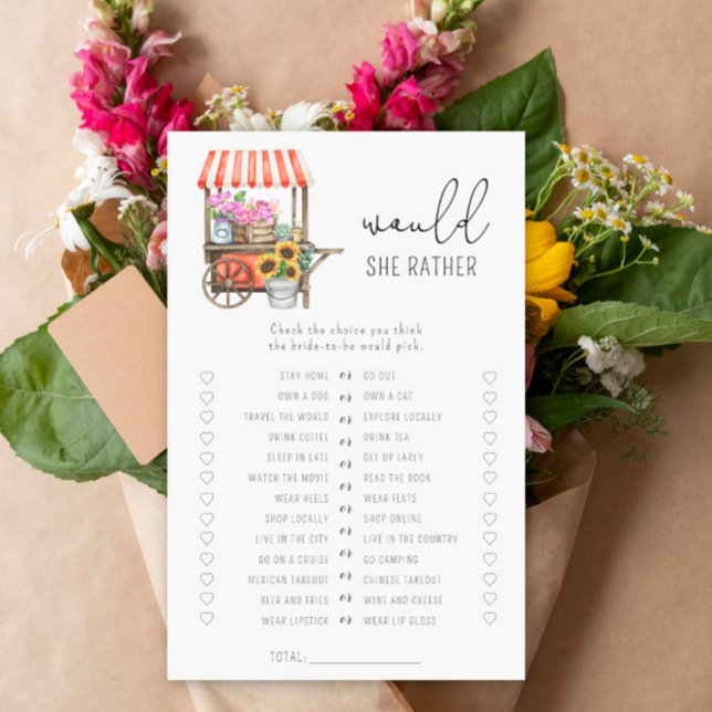 花のカート – 彼女はむしろブライダルシャワーゲーム (クリエイターアップロード済み)