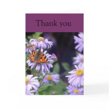 花のカードに残りの蝶サンキューの花