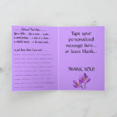 花のカード パープルの花 オーダーメイドのグリーティングカード カード (内部)