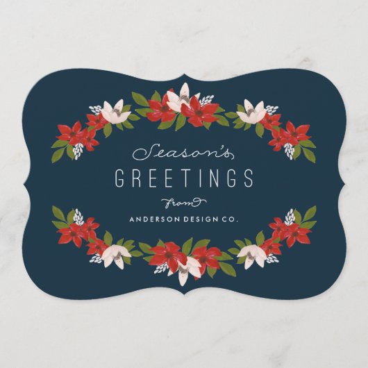花のガーランド 法人ホリデーカード シーズンカード (正面)