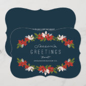 花のガーランド 法人ホリデーカード シーズンカード (正面/裏面)