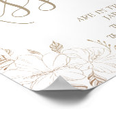 花のキス ブライズシャワーゲームサイン ポスター (角)