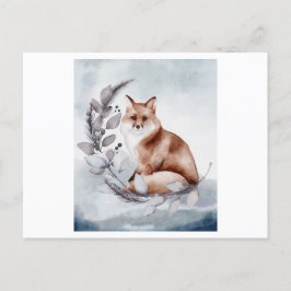 花のキツネの水色 ポストカード