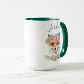 花のキツネは|あなたの名前を加えます マグカップ (正面右)